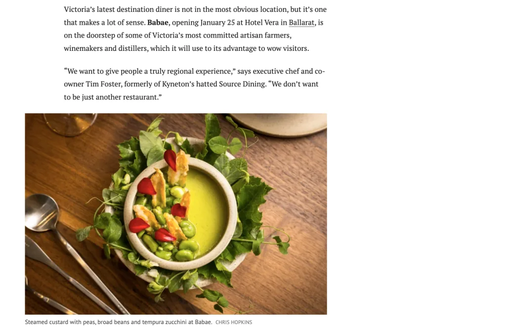 The Age: Good Food 2024 - Hotel Vera Ballarat