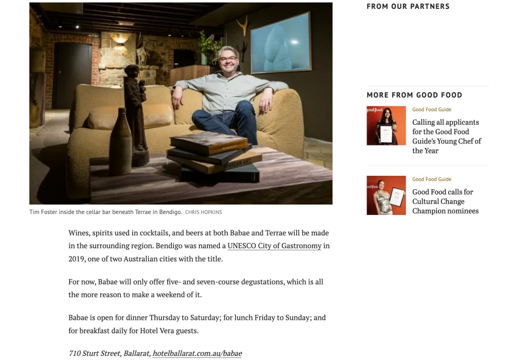 The Age: Good Food 2024 - Hotel Vera Ballarat