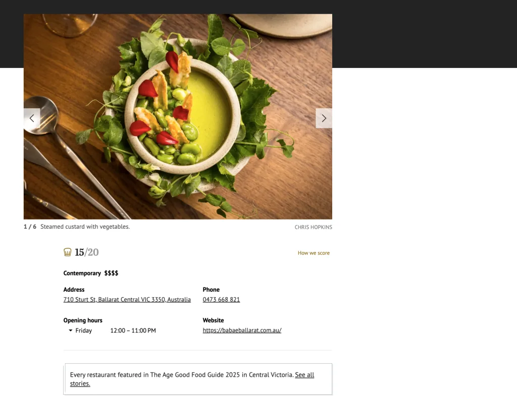 The Age: Good Food 18th November 2024