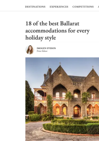 Hotel Vera Ballarat in Australian Traveller – March 5, 2025 Feature